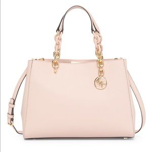 NWT Michael Kors Cynthia Medium Leather Satchel